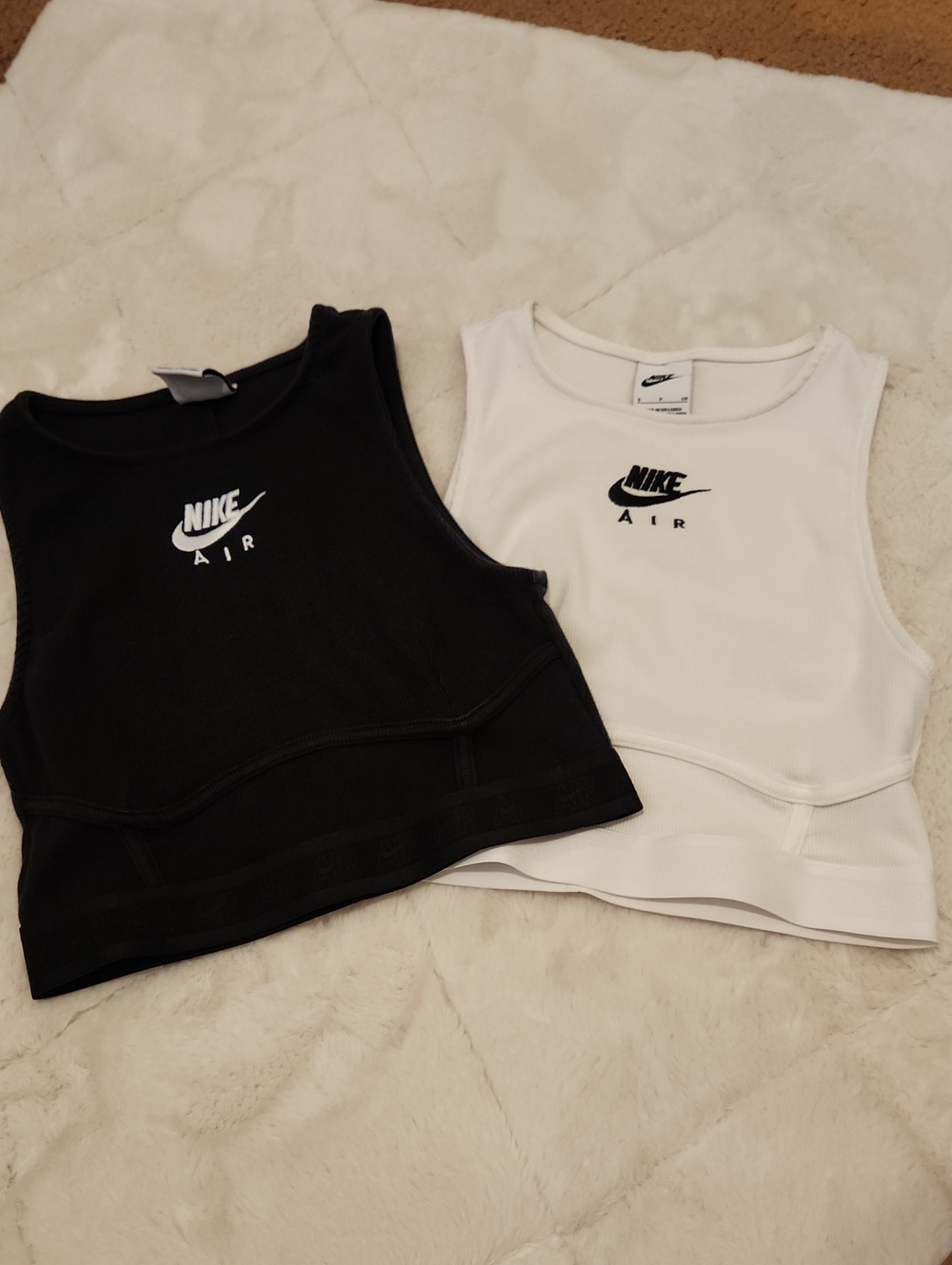 2 Nike AIR Ribbed Cotton Crop Tops